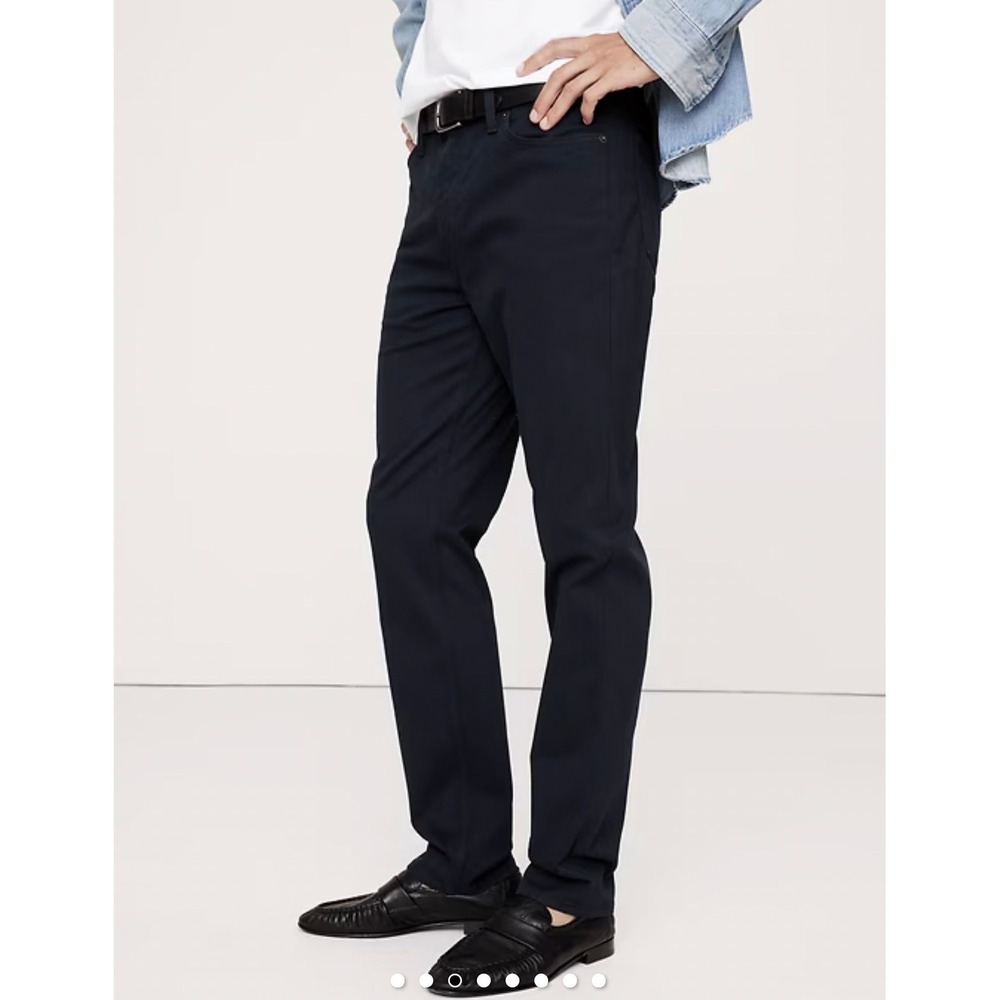 Banana Republic Mens Slim Traveler Pant Navy Blue 34x32 Cotton Stretch 488420-00